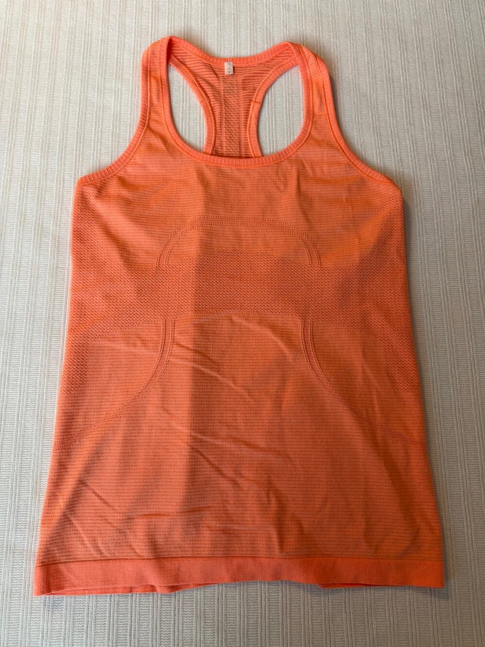 Lululemon Swiftly Tech Racerback Tank Top Orange Size 8